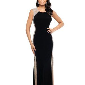 XSCAPE Petite Beaded Illusion Gown